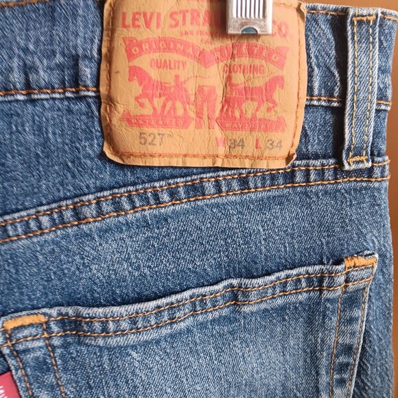 34x34 Levis 527 Bootcut Mens Jeans Blue Denim Mid-Rise Classic Fit - Picture 3 of 7